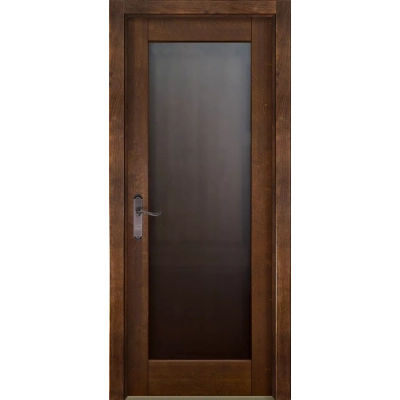 Дверь М4 массив ольхи со стеклом, античный орех