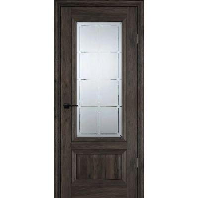 Дверь PSC-37 Дуб темный со стеклом