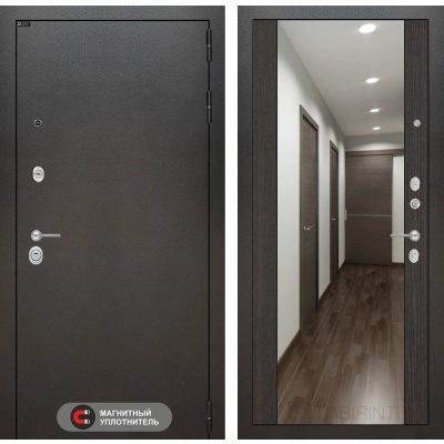 Входная дверь SILVER с Зеркалом Максимум - Венге