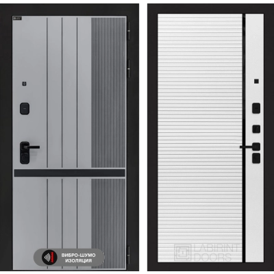 Входная дверь SKYLAB 22 - Белый софт, черная вставка