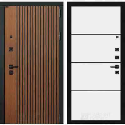 Входная дверь STORM 25 - Белый софт, черный молдинг