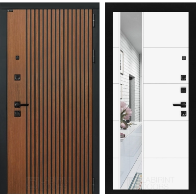 Входная дверь STORM с Зеркалом 19 -Белый софт