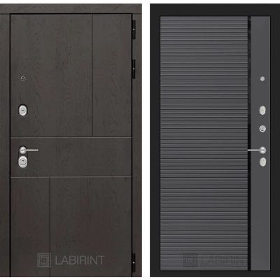 Входная дверь URBAN 22 - Графит софт, черная вставка