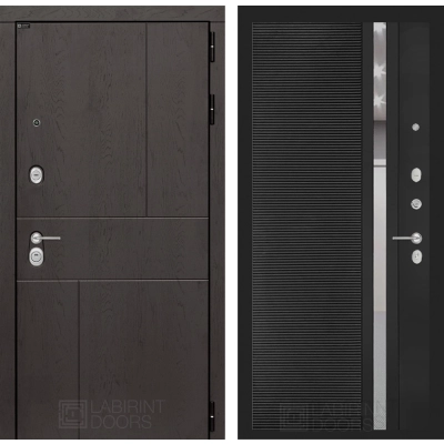 Входная дверь URBAN 31 - Черный кварц, зеркальная вставка с тонировкой