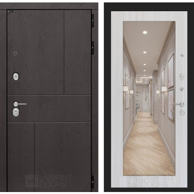 Входная дверь URBAN с Зеркалом 18 - Сандал белый