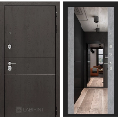 Входная дверь URBAN с Зеркалом Максимум - Бетон светлый