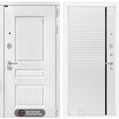 Входная дверь VERSAL 22 - Белый софт, черная вставка