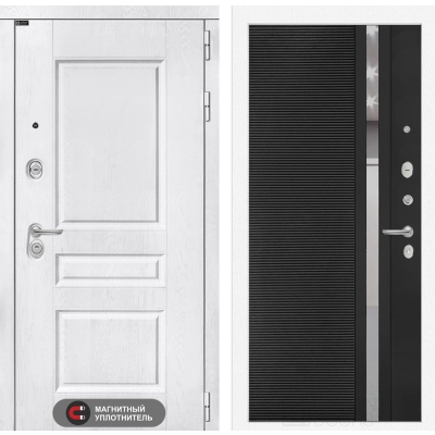 Входная дверь VERSAL 31 - Черный кварц, зеркальная вставка с тонировкой