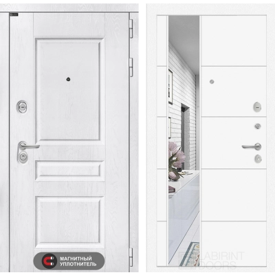 Входная дверь VERSAL с Зеркалом 19 - Белый софт