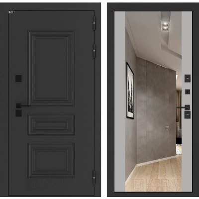 Входная дверь Аляска Лайт с Зеркалом Максимум - Грей софт