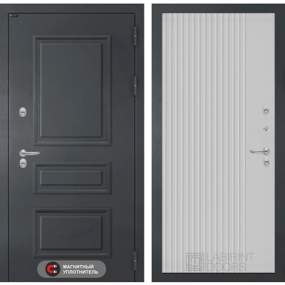 Входная дверь Атлантик 29 - Белый рельеф софт