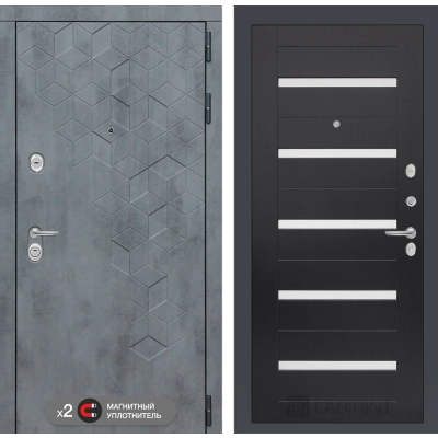 Входная дверь Бетон 01 - Венге, стекло белое