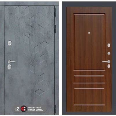 Входная дверь Бетон 03 - Орех бренди