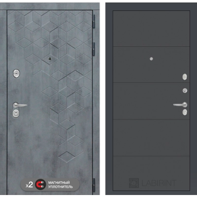 Входная дверь Бетон 13 - Графит софт