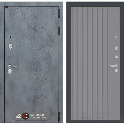 Входная дверь Бетон 29 - Серый рельеф софт