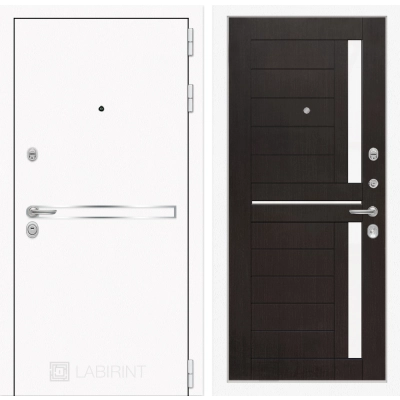 Входная дверь Лайн WHITE 02 - Венге, стекло белое