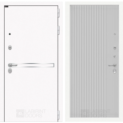 Входная дверь Лайн WHITE 29 - Белый рельеф софт