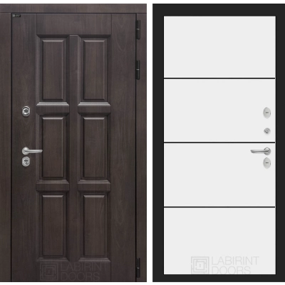 Входная дверь Лондон 25 - Белый софт, черный молдинг