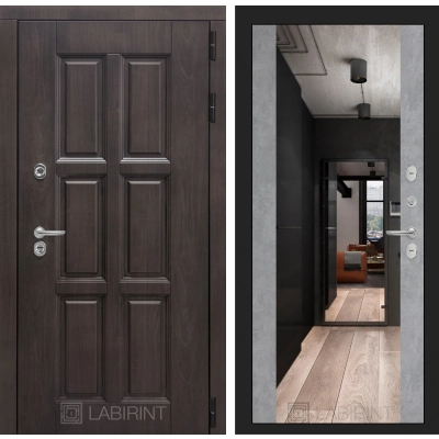 Входная дверь Лондон с зеркалом Максимум - Бетон светлый