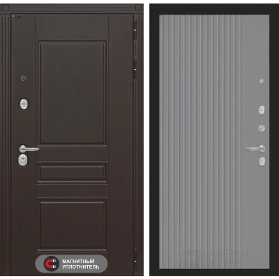 Входная дверь Мегаполис 29 - Серый рельеф софт