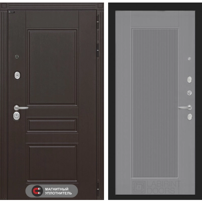 Входная дверь Мегаполис 30 - Серый рельеф софт