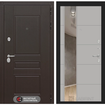 Входная дверь Мегаполис с Зеркалом 19 - Грей софт