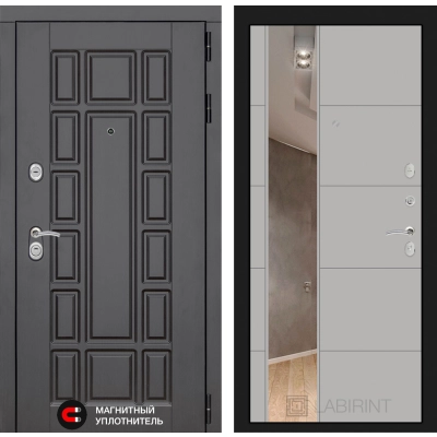 Входная дверь Нью-Йорк с Зеркалом 19 - Грей софт