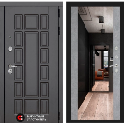 Входная дверь Нью-Йорк с Зеркалом Максимум - Бетон светлый