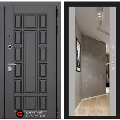 Входная дверь Нью-Йорк с Зеркалом Максимум - Софт Грей