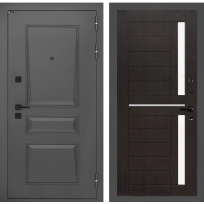 Входная дверь Орлеан 02 - Венге, стекло белое