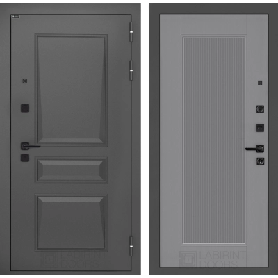 Входная дверь Орлеан 30 - Серый рельеф софт