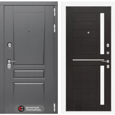 Входная дверь Платинум 02 - Венге, стекло белое