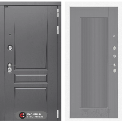 Входная дверь Платинум 30 - Серый рельеф софт