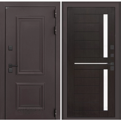 Входная дверь Полярис лайт 02 - Венге, стекло белое