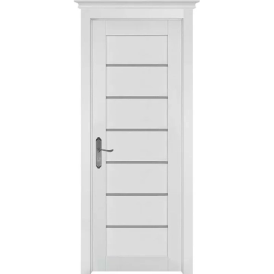 Дверь Кант массив ольхи со стеклом, эмаль белая