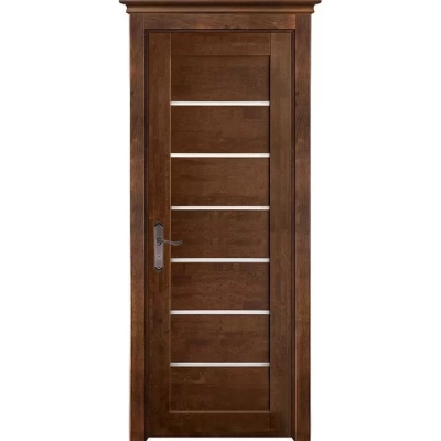 Дверь Кант массив ольхи со стеклом, античный орех