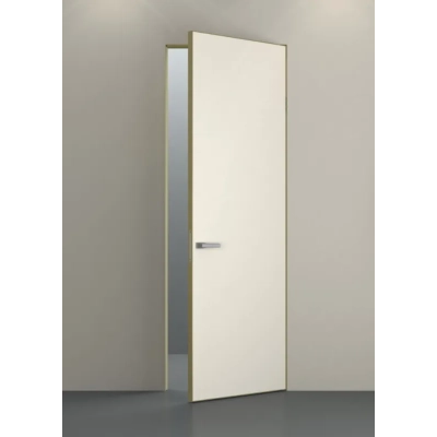 Дверь скрытая INVISIBLE 2.3 метра на себя, кромка AL матовое золото с 4-х сторон под покраску