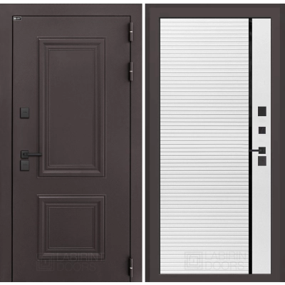 Входная дверь Полярис лайт 22 - Белый софт с молдингом