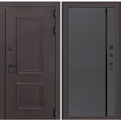 Входная дверь Полярис лайт 22 - Графит софт с молдингом