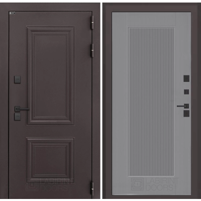 Входная дверь Полярис лайт 30 - Серый рельеф софт