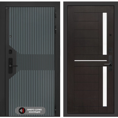 Входная дверь Смартлаб 02 - Венге, стекло белое