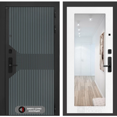 Входная дверь Смартлаб с Зеркалом 18 - Белое дерево