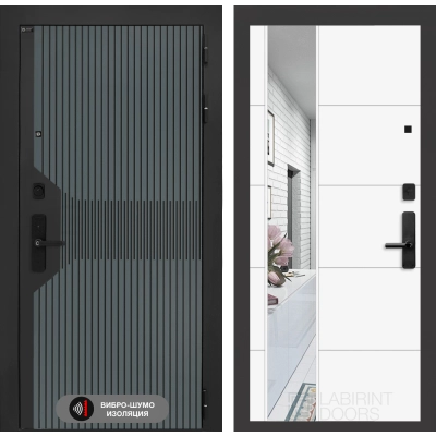 Входная дверь Смартлаб с Зеркалом 19 - Белый софт