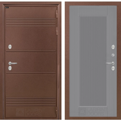 Входная дверь Термо Лайт 30 - Серый рельеф софт