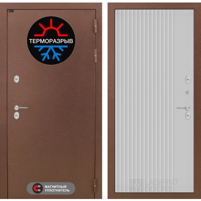 Входная дверь Термо Магнит 29 - Белый рельеф софт