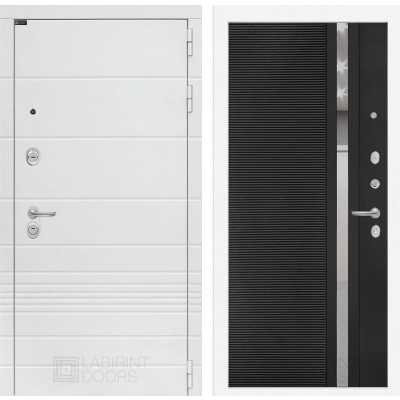 Входная дверь Трендо 31 - Черный кварц, зеркальная вставка с тонировкой