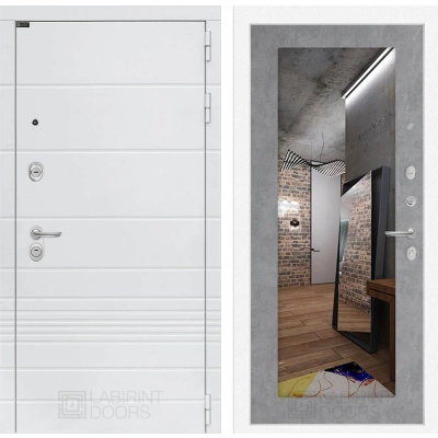 Входная дверь Трендо с Зеркалом 18 - Бетон светлый