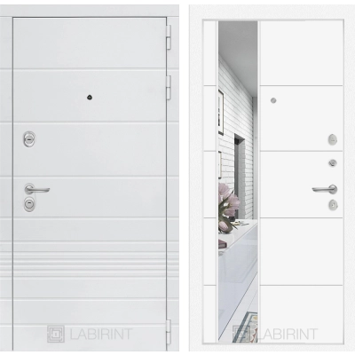 Входная дверь Трендо с Зеркалом 19 - Белый софт