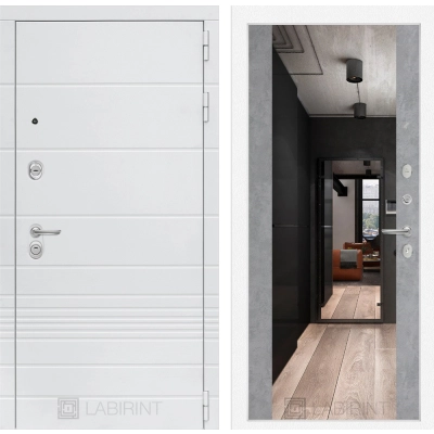 Входная дверь Трендо с Зеркалом Максимум - Бетон светлый