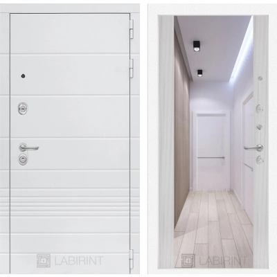 Входная дверь Трендо с Зеркалом Максимум - Сандал белый